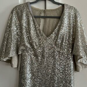 Ralph Lauren Silver Sequin Gown